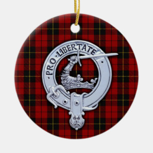 Ornamento De Cerâmica Clan Wallace Crest & Tartan