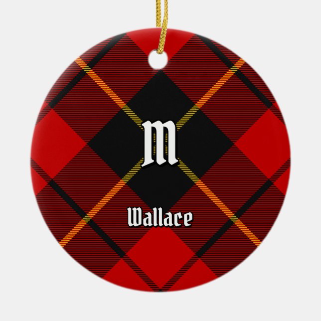 Ornamento De Cerâmica Clan Wallace Tartan Cerâmica Ornament (Frente)