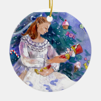 Ornamento De Cerâmica Clara e o Nutcracker