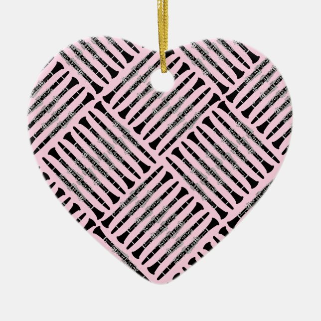 Ornamento De Cerâmica Clarinet Crosshatch (Frente)