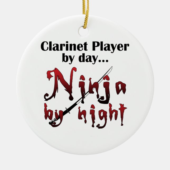 Ornamento De Cerâmica Clarinet Ninja (Frente)
