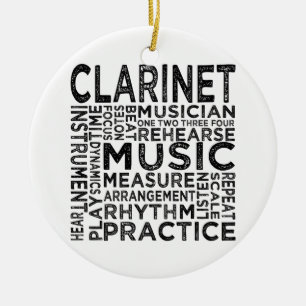 Ornamento De Cerâmica Clarinet Typografia