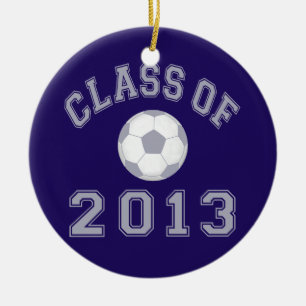 Ornamento De Cerâmica Classe 2013 do futebol - cinza 2