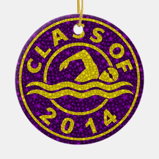 Ornamento De Cerâmica Classe da natação 2014 (Frente)