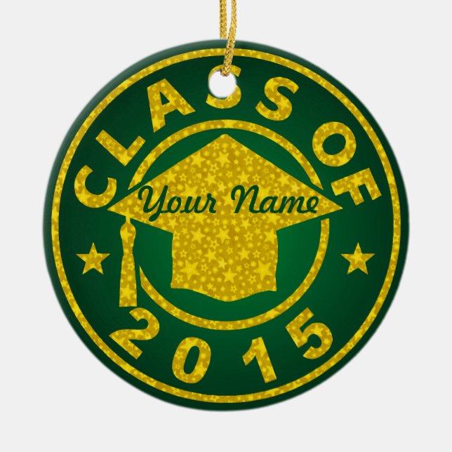 Ornamento De Cerâmica Classe de 2015 (Frente)