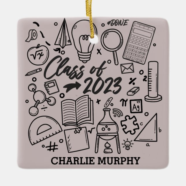 Ornamento De Cerâmica Classe de Formando de Matemática para Ciências da  (Frente)