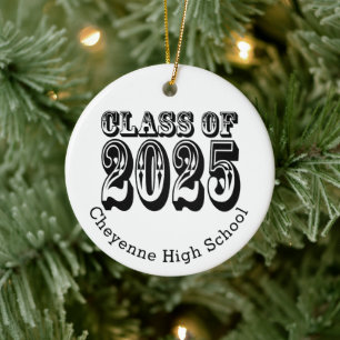 Ornamento De Cerâmica Classe de Graduação Personalizada de Fotos 2025