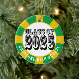Ornamento De Cerâmica Classe de Graduação Personalizada de Fotos 2025