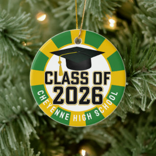 Ornamento De Cerâmica Classe Letterman de Graduação de Foto 2026