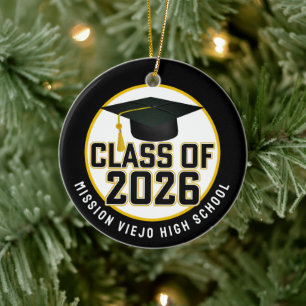 Ornamento De Cerâmica Classe Letterman de Graduação de Foto 2026