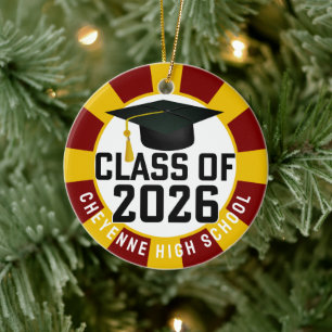Ornamento De Cerâmica Classe Letterman de Graduação de Foto 2026