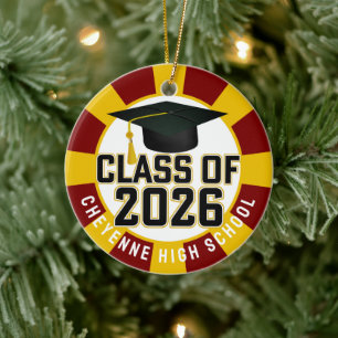 Ornamento De Cerâmica Classe Letterman de Graduação de Foto 2026