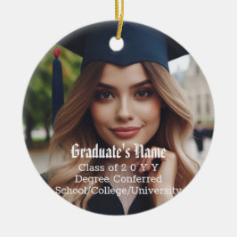 Ornamento De Cerâmica Classe Personalizada de Foto, Nome e Graduação de