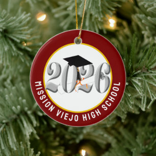 Ornamento De Cerâmica Classe Silver de Graduação de Foto 2026
