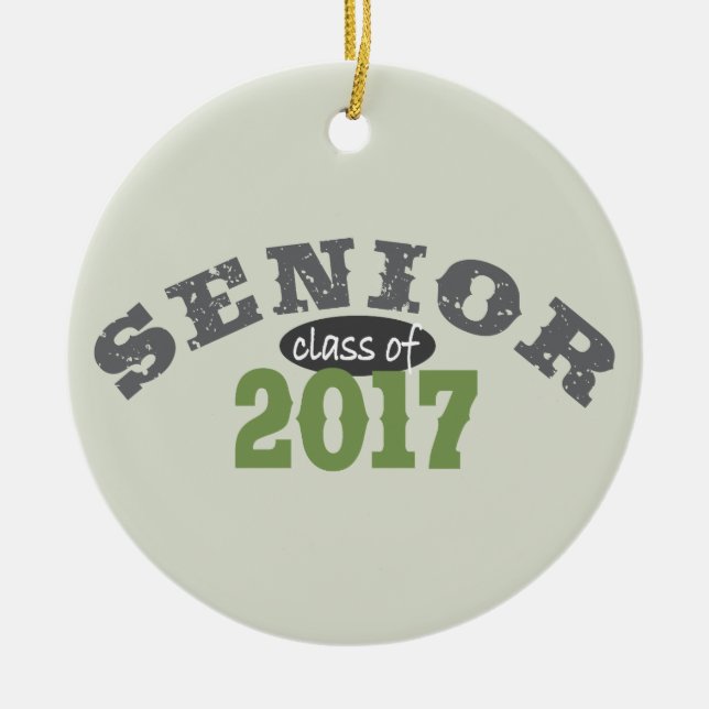 Ornamento De Cerâmica Classe superior do verde 2017 (Frente)