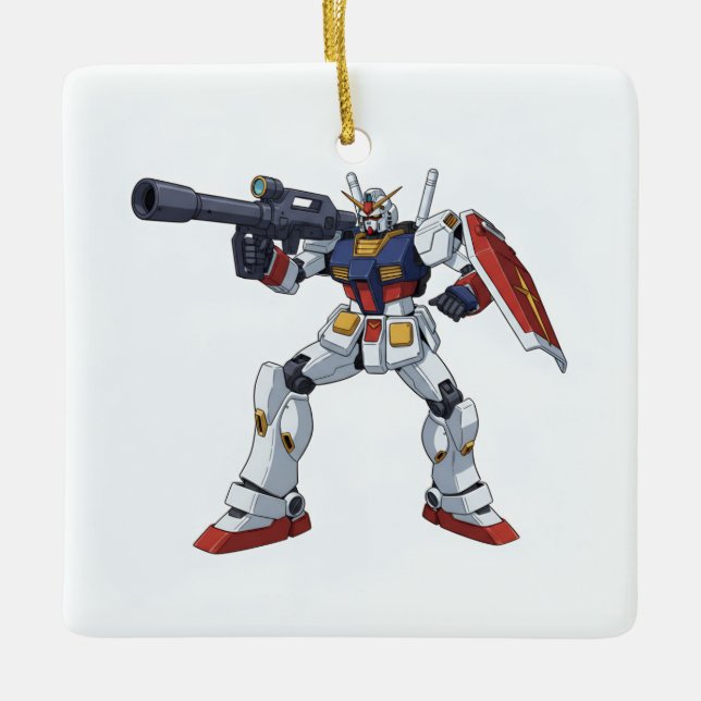 Ornamento De Cerâmica Classic Retro RX-78-2 Gundam Mecha Anime Illustrat (Frente)