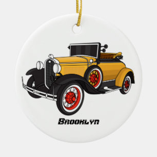 Ornamento De Cerâmica Classic yellow car 1931