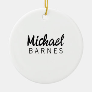 Ornamento De Cerâmica Clássico Branco Minimalista Simples Elegante