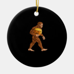 Ornamento De Cerâmica Clássico de Trumpkin Pumpkin do Halloween Bigfoot