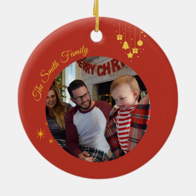 Ornamento De Cerâmica Clássico Feliz Natal (Traseira)
