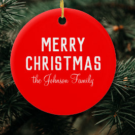 Ornamento De Cerâmica Clássico Neon Red Elegant Natal