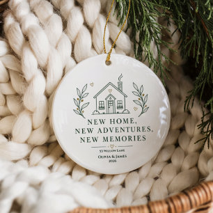 Ornamento De Cerâmica Clássico Primeiro Natal Nova Casa