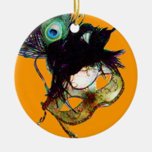 ORNAMENTO DE CERÂMICA CLASSY MARDI GRAS MASCARADA