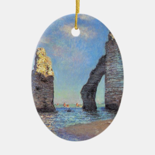Ornamento De Cerâmica Claude Monet // As algemas de Etretat (Frente)