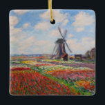Ornamento De Cerâmica Claude Monet - Campo das Tulipas na Holanda<br><div class="desc">Campo de tulipas na Holanda (Champs de tulipes en Hollande) - Claude Monet,  Oil on Canvas,  1886</div>