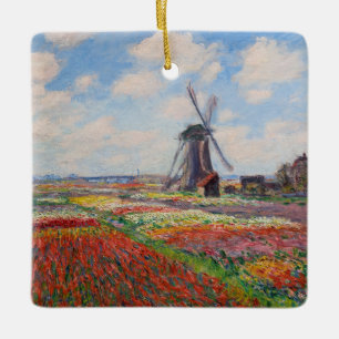 Ornamento De Cerâmica Claude Monet - Campo de Tulipas na Holanda
