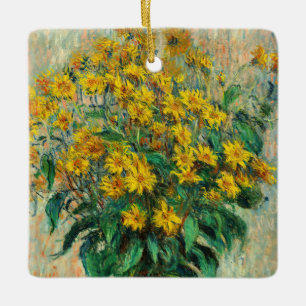 Ornamento De Cerâmica Claude Monet - Flores de Alcachofra de Jerusalém