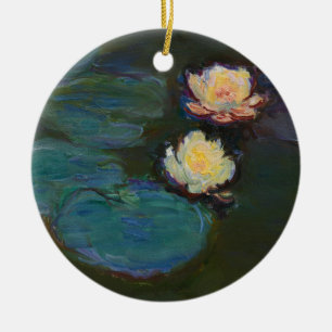 Ornamento De Cerâmica Claude Monet Nenúfares Arte a Óleo Impressionista