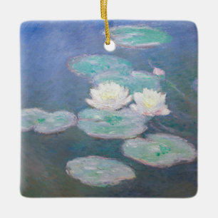 Ornamento De Cerâmica Claude Monet - Nenúfares, Efeito Noturno