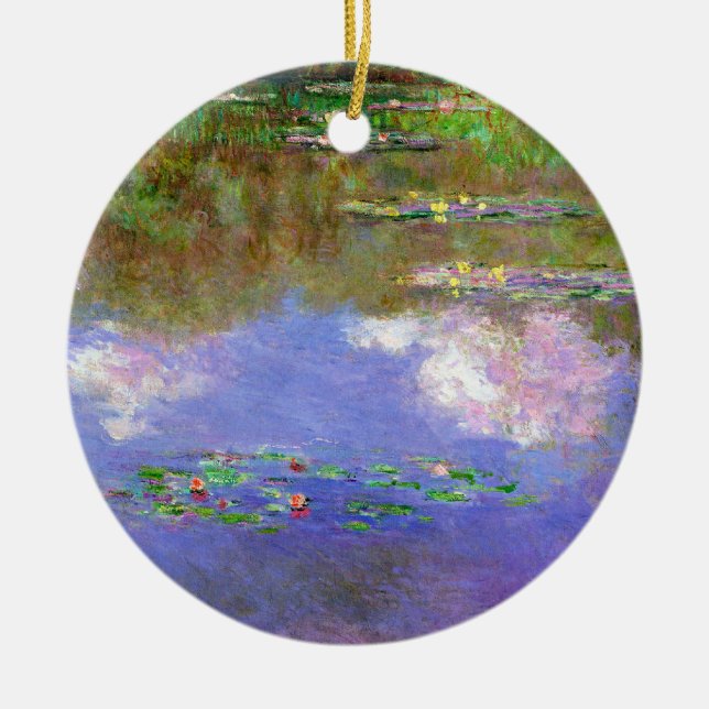 Ornamento De Cerâmica Claude Monet - Ninféias, As Nuvens, (Frente)