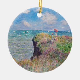 Ornamento De Cerâmica Claude Monet - Passeio na Falésia em Pourville