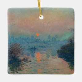 Ornamento De Cerâmica Claude Monet - Sunset sobre o Sena em Lavacourt