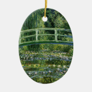 Ornamento De Cerâmica Claude Monet Water Lily e Ponte Japonesa