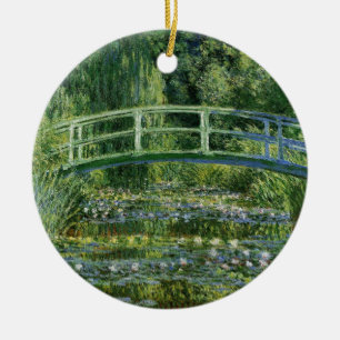 Ornamento De Cerâmica Claude Monet Water Lily e Ponte Japonesa