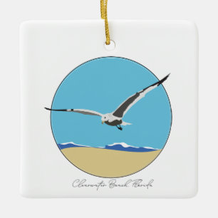 Ornamento De Cerâmica Clearwater Beach, Flórida Sea Gull sobre Beach