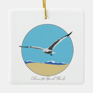 Ornamento De Cerâmica Clearwater Beach, Flórida Sea Gull sobre Beach