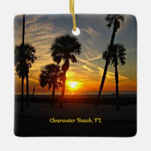 Ornamento De Cerâmica Clearwater Beach Sunset