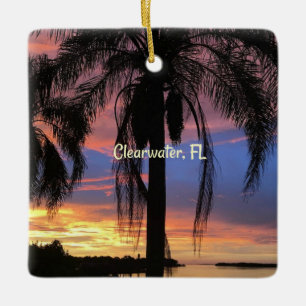 Ornamento De Cerâmica Clearwater, foto da paisagem da Flórida