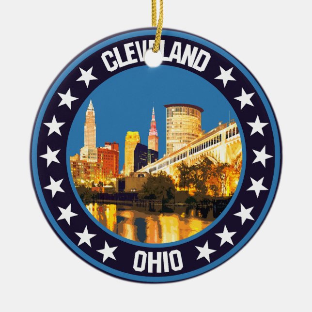 Ornamento De Cerâmica Cleveland (Frente)