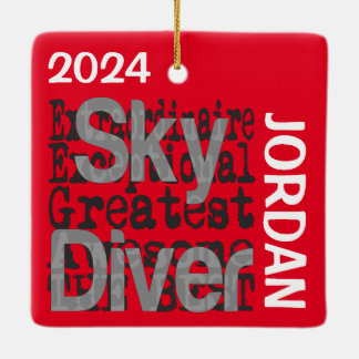 Ornamento De Cerâmica CLIENTE Extraordinário do Sky Diver
