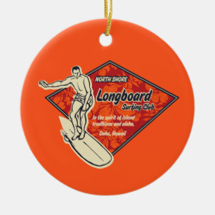 Ornamento De Cerâmica Club Diamond Surfer Ornament