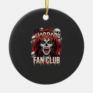 Ornamento De Cerâmica Clube de Fã de Terror de Halloween Caveira de Vamp