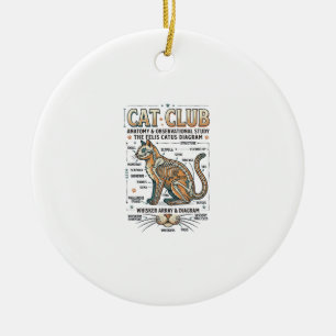 Ornamento De Cerâmica Clube de Gatos Anatomia de Gato Diagrama Científic