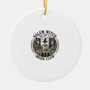 Ornamento De Cerâmica Clube de Livros das Bruxas de Salem Esqueleto Vint