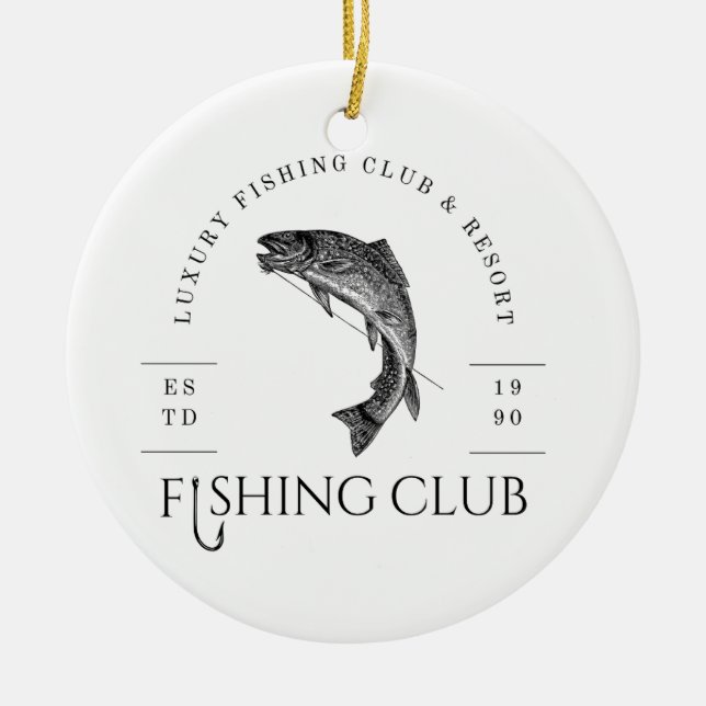 Ornamento De Cerâmica Clube de Pesca (Frente)