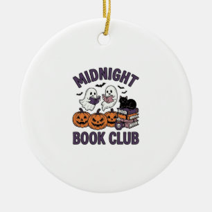 Ornamento De Cerâmica Clube do Livro à Meia-Noite Design de Leitura de H